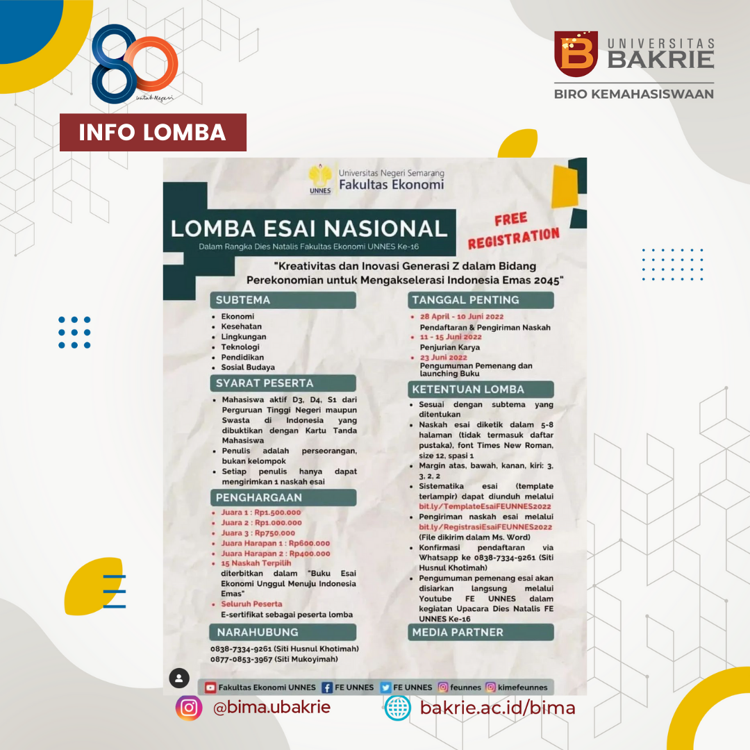 Lomba Esai Nasional 2022 By Universitas Negeri Semarang - Biro ...